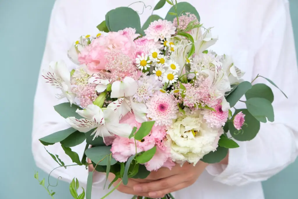 花束】お供え花 白ピンク_S - 花の店凜【SHOP】